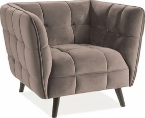 Fotel do salonu CASTELLO VELVET 1 beżowy