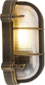 Lampa ścienna i sufitowa złoto/mosiądz owalna IP44 - Noutica