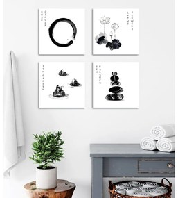 Obrazy zestaw 4 szt. 30x30 cm Japanese Zen – Wallity