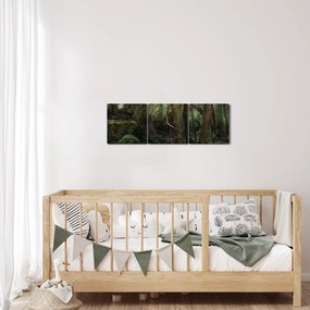 Obraz - Tajemniczy las (z zegarem) (90x30 cm)