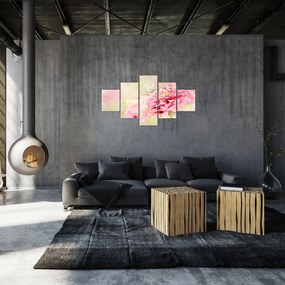 Obraz - Różowy kwiat, akwarela (125x70 cm)