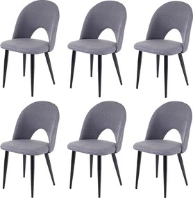Krzesło do jadalni MCW-D73 (zestaw 6 sztuk),  ciemnoszary