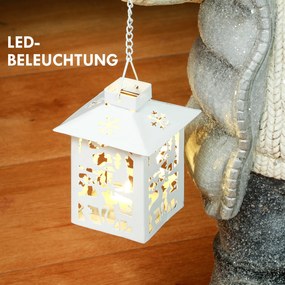 HOMCOM Dekoracja Świąteczna, Renifer z Latarnią, LED, na Baterie, 25,5 x 19,5 x 52 cm | Aosom PL