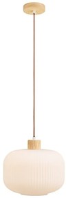 Biała lampa wisząca ze szklanym kloszem ø 30 cm Argalo – House Nordic