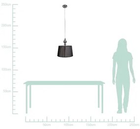 Czarna lampa wisząca z nitkowym abażurem - 24X połysk V160 F3-H10