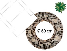 Dywan z juty okrągły, Ø 120 cm, geometryczny nadruk