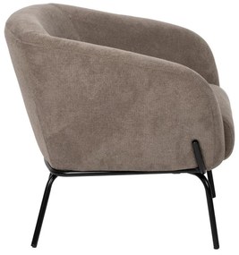 Szarobrązowy fotel z tkaniny szenilowej Classic – Ixia