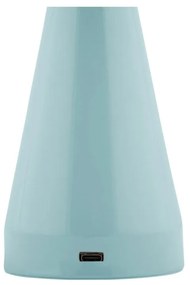 Jasnoniebieska lampa stołowa LED ze ściemniaczem i metalowym kloszem (wysokość 20,5 cm) Rachel – Leitmotiv