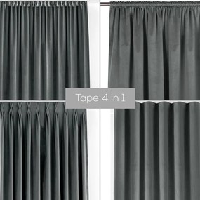 Ciemnoszara aksamitna zasłona częściowo zaciemniająca (dimout) 140x175 cm Velto – Filumi