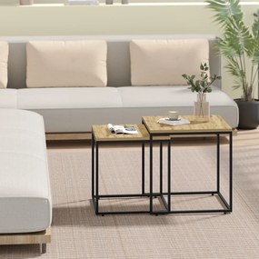 Zestaw 2 stolików kawowych QUADRO, dekor dąb artisan