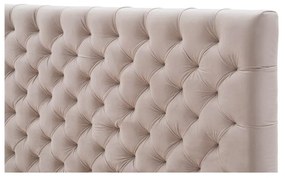 Beżowe tapicerowane łóżko dwuosobowe ze schowkiem i stelażem 180x200 cm La Maison – Meise Möbel