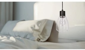 Czarna lampa wisząca ze szklanym kloszem ø 12 cm Moldo – Candellux Lighting