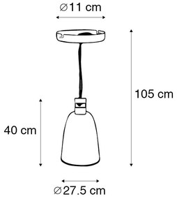 Vintage lampa wisząca miedź ze złotem - Burn 1Wiejski/ Rustykalny / Vintage Oswietlenie wewnetrzne