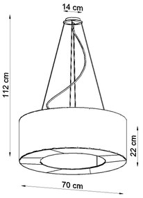 Żyrandol SATURNO 70 czarny/biały SOLLUX  LIGHTING