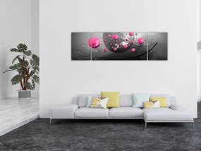 Obraz różowych abstrakcyjnych kul (170x50 cm)