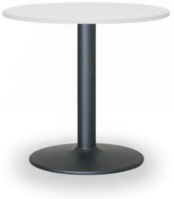 Stolik konferencyjny ZEUS II, średnica 60 cm, czarna podstawa, biały