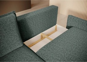 Narożnik GLOSSY z funkcją spania Prawostronny zestaw z poduszkami wolnostojący tkanina BUBBLE 12 WERSAL