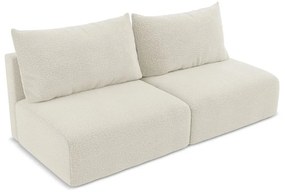 Kremowa rozkładana/ze schowkiem sofa 216 cm Kalena – Makamii