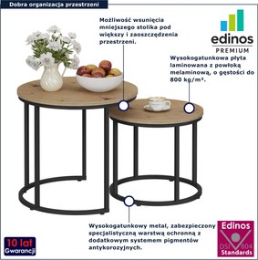 Okrągły stolik kawowy 2w1 dąb artisan C9-Z45