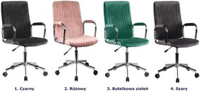Różowy welurowy fotel do biurka - Janello
