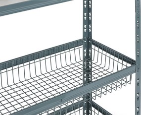 Regał półkowy z koszami, 1790 x 900 x 400 mm, nośność 175 kg, 1 półka + 4 kosze