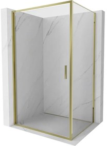 Mexen Exo kabina prysznicowa uchylna 75 x 120 cm, transparent, złota - 817-075-120-50-00