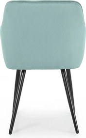 Zestaw 4 turkusowych krzeseł welurowych - Lorviano