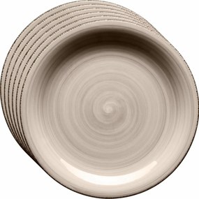 Mäser Zestaw 6 talerzy deserowych Bel Tempo 19,5 cm, taupe