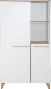 Biała szafa dziecięca w dekorze dębu 52x180x180 cm Léon – Roba