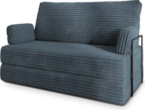 Masseno Sofa piankowa LADIA z funkcją spania, Kanapa z pianki do salonu, Bezmontażowa, Tkanina sztruksowa – Szary TILIA 85