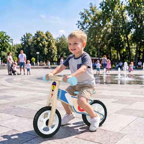AIYAPLAY Rowerek biegowy dla dzieci 3-5 lat do 50 kg Drewniany rowerek z kołami EVA Regulowane siedzisko Drewno naturalne | Aosom PL