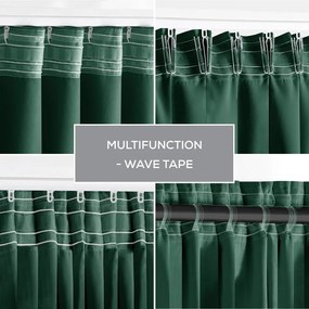 Ciemnozielona zaciemniająca zasłona termiczna 140x245 cm Pleat – Restilo