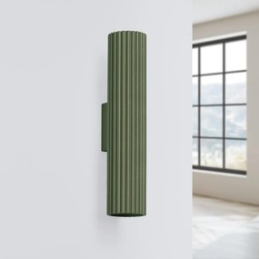 Kinkiet KARBON 30 zielony oliwkowy ryflowany SOLLUX  LIGHTING