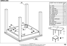 Rozkładany stół Gracjan z białymi nogami