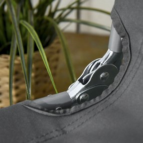 Outsunny Leżak Plażowy Szary z Regulowanym Oparciem Składany Idealny na Balkon i Taras do 120 kg | Aosom PL