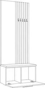Masseno Garderoba MODULO 80,6/204/40 cm do Przedpokoju Nowoczesna Kaszmir