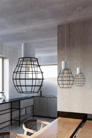 Lampa wisząca LUGO czarna/beton SOLLUX  LIGHTING