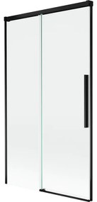 Mexen Rox parawan nawannowy 2-skrzydłowy rozsuwany 100 x 150 cm, transparent, czarny - 8C9-100-001-70-00