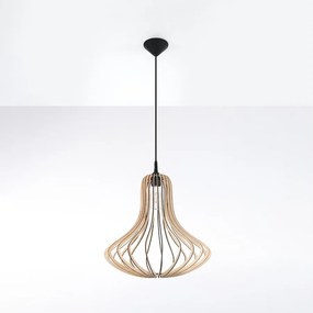 Lampy wiszące skandynawski Zenix, drewno - 1 źródło światła 4000K - L.41 x H.110 cm - naturalne drewno