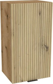 Zestaw Mebli Kuchennych MODERN 170 cm Dąb Artisan/Szary Połysk Ryflowany Nowoczesny