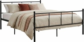 Czarne duże łóżko metalowe 160x200 cm T2-Z57