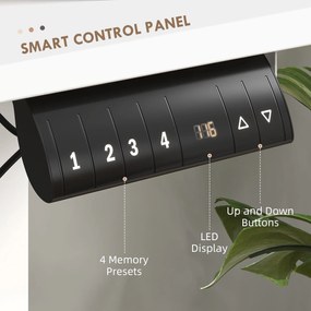 Vinsetto Elektryczne biurko regulowane, 120x60x72-116cm, Białe