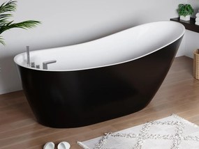 Wanna wolnostojąca NATALIA – 1-osobowa – 220 l – 150 × 75 × 70 cm (dł. × szer. × wys.) – kolor czarny