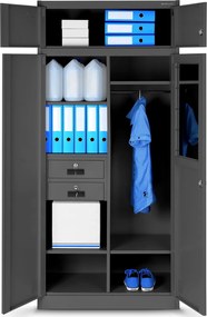 Wielokomorowa szafa socjalna Borys 90x50x185 cm antracyt