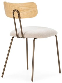 Beżowe/w naturalnym kolorze tapicerowane krzesło Olimpia – MOME