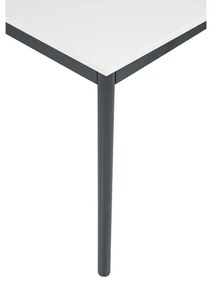 Stół jadalniany, 120x80 cm, ciemnoszara podstawa, biały