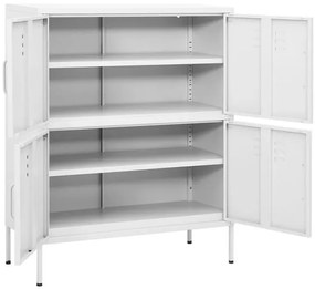 Biała stalowa szafka na nóżkach E3-C23