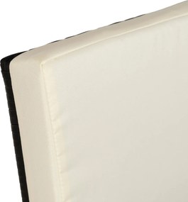 Zestaw mebli ogrodowych z fotelami i pufami Seaside, czarny technorattan, kremowe poduszki