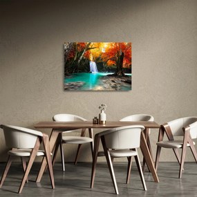 Obraz na szkle - Szmaragdowa Laguna (70x50 cm)