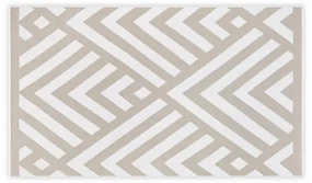 Beżowo-biały bawełniany dywanik łazienkowy Foutastic Geometric, 100x180 cm
